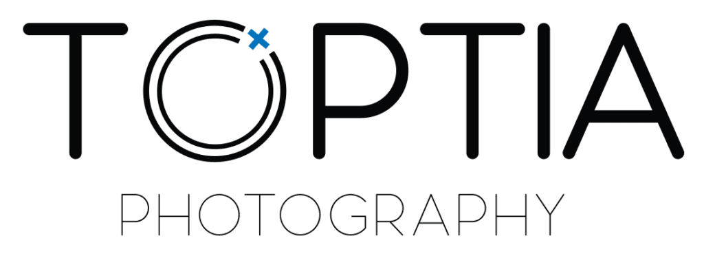 A detailed banner of the brand "Toptia Photography" with no background - Tokyo Portrait Photographer, Japan Photography